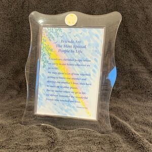 Clear Decorative Glass Photo Frame with Inspirational Print - Clear